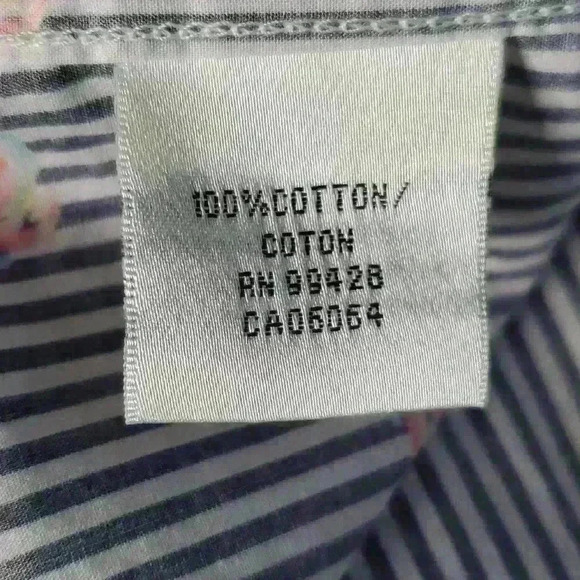 Bugatchi Men's Shaped Fit Spring Rose Print Pin Stripe Button Up Shirt sz M - Picture 10 of 11